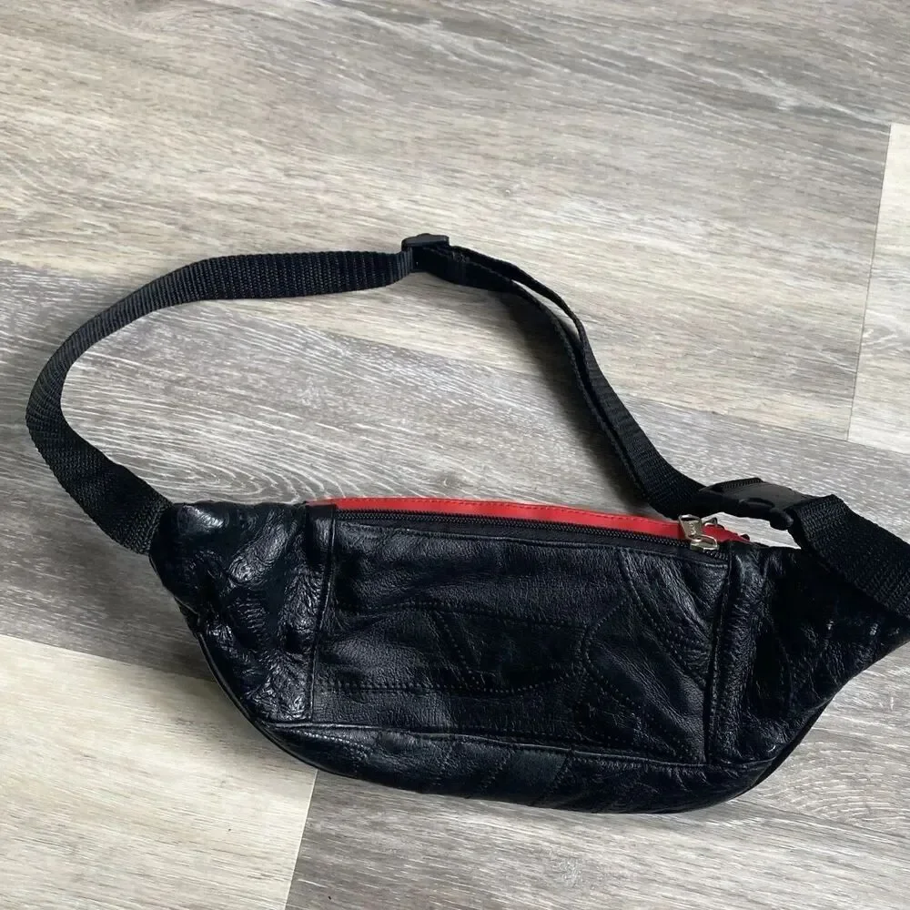 Leather American Flag Crossbody Bag Fanny Pack Satch USA